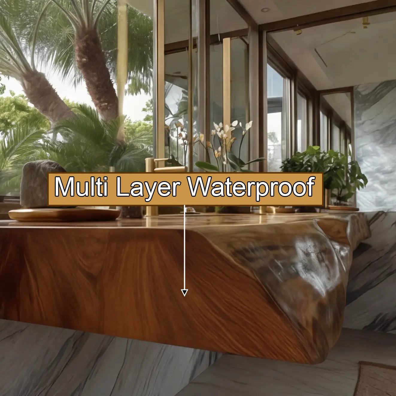 Solvren Live Edge Solid Wood Floating Bathroom Vanity with Integrated Sink SPA226266 Kitchnce
