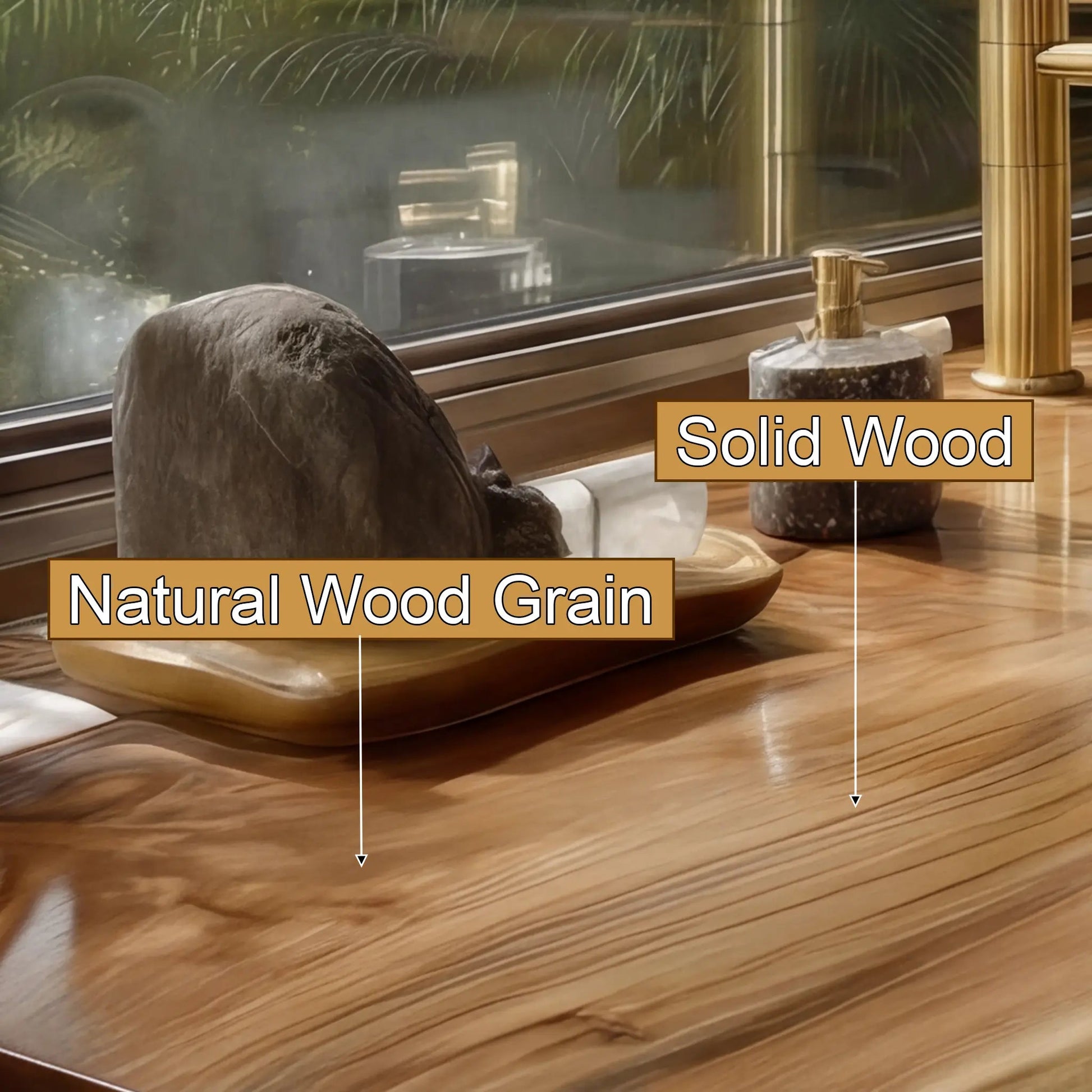 Solvren Live Edge Solid Wood Floating Bathroom Vanity with Integrated Sink SPA226266 Kitchnce