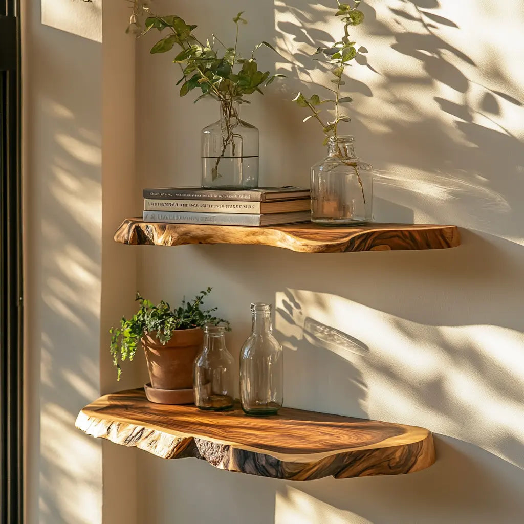 Solvren Live Edge Solid Wood Floating Shelf SPA635291 Kitchnce