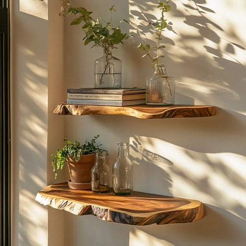Solvren Live Edge Solid Wood Floating Shelf SPA635291 Kitchnce