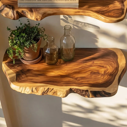 Solvren Live Edge Solid Wood Floating Shelf SPA635291 Kitchnce