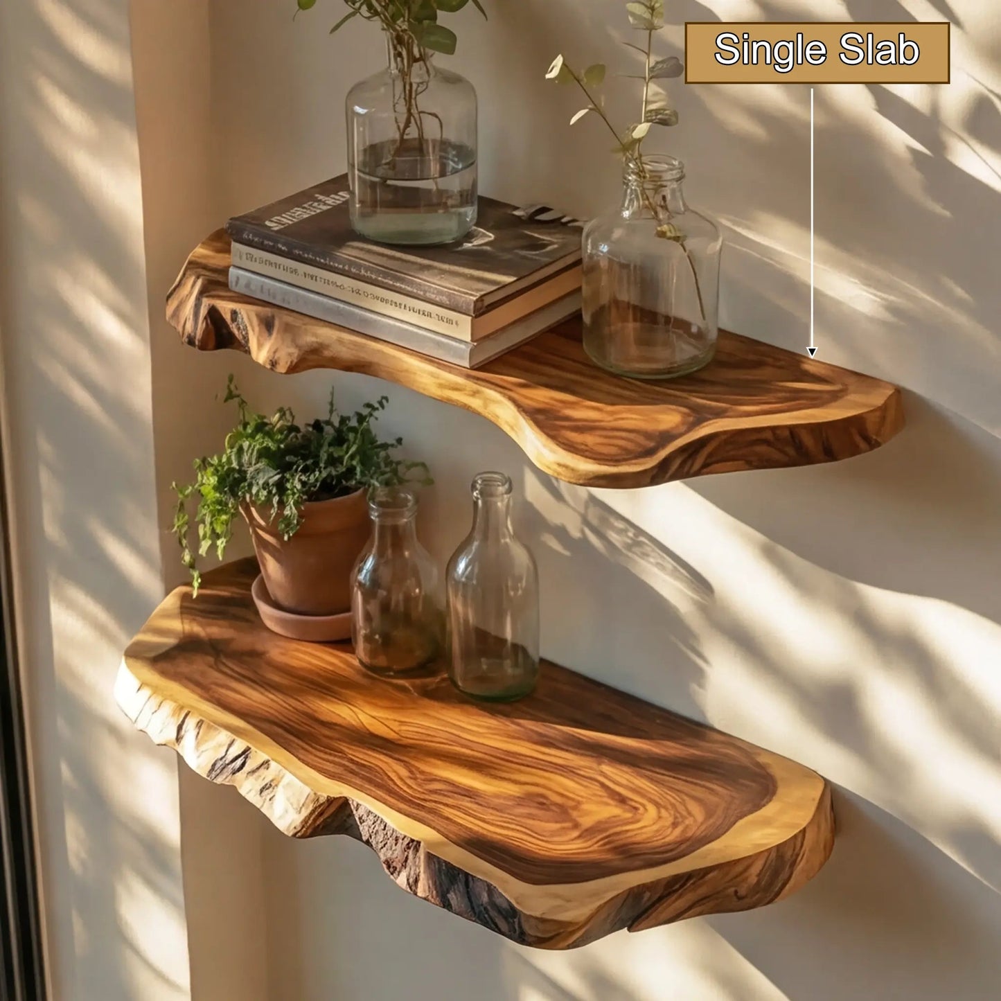 Solvren Live Edge Solid Wood Floating Shelf SPA635291 Kitchnce