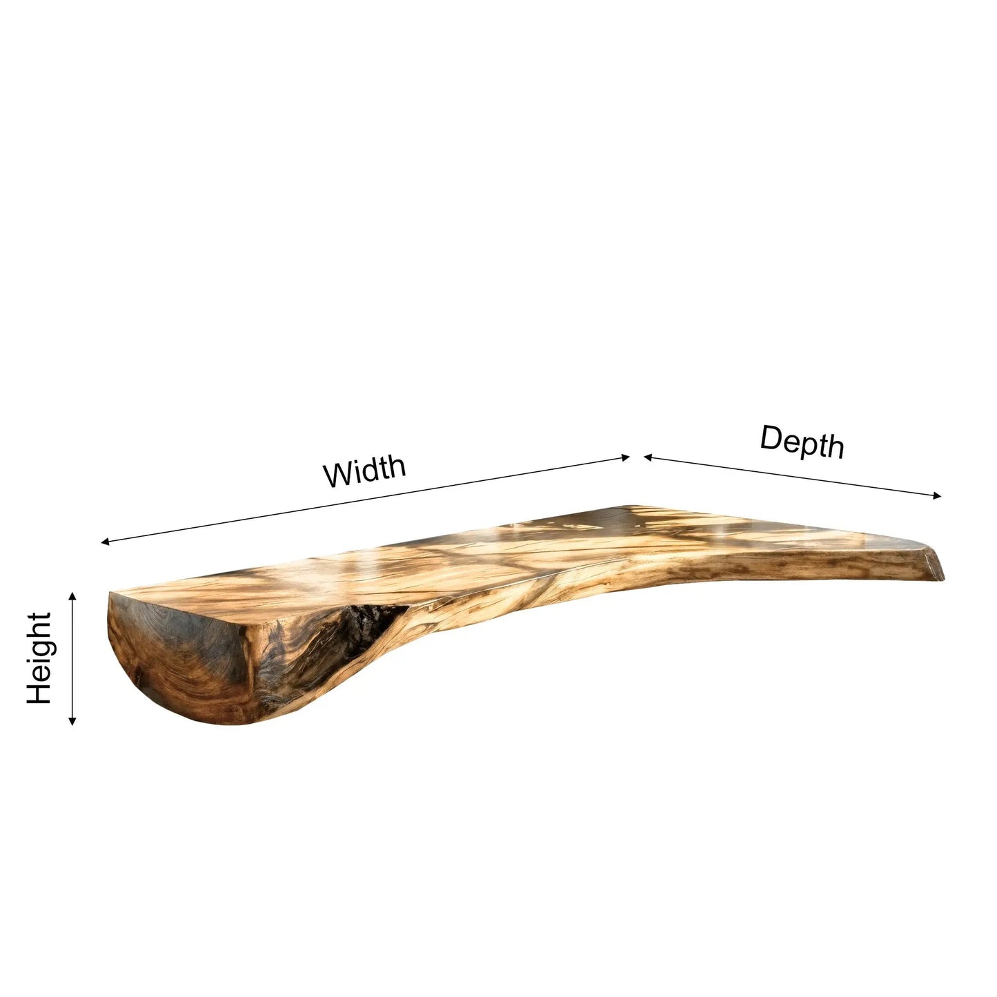 Sylvane Live Edge Solid Wood Floating Desk Kitchnce