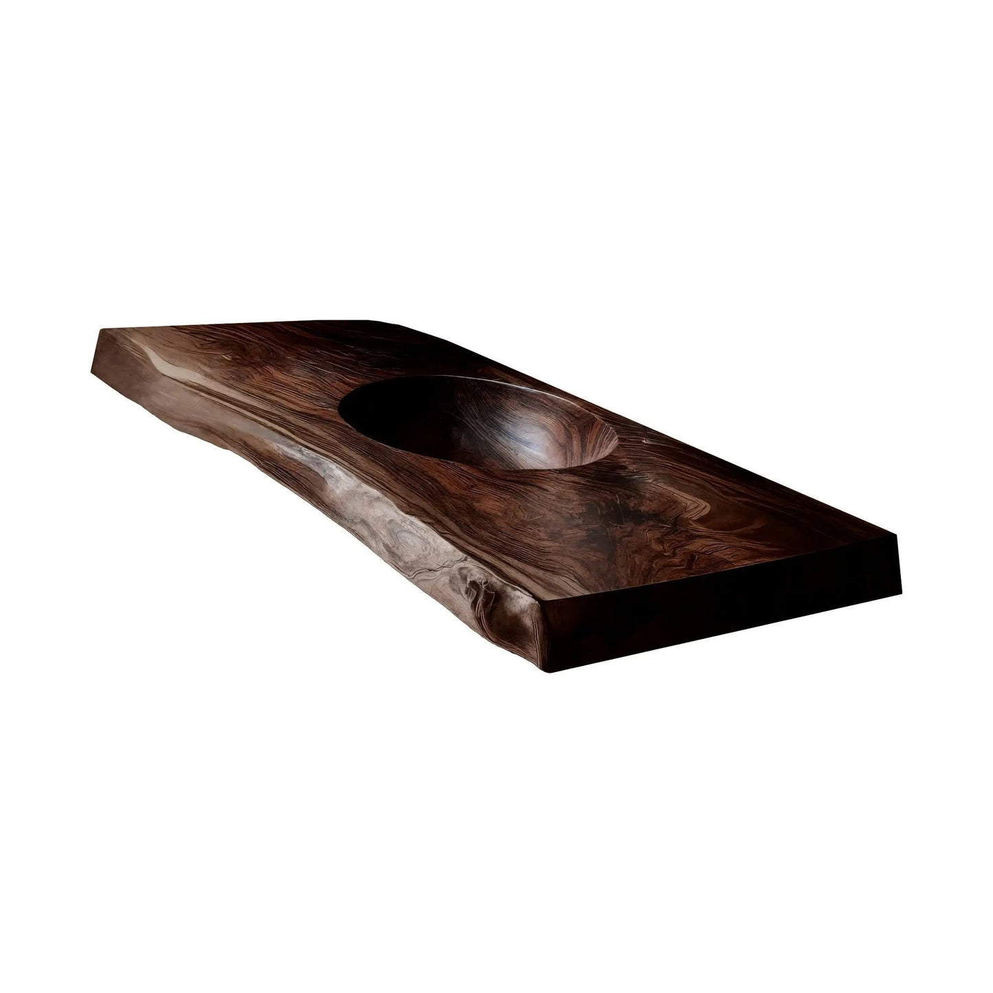 Sylvara Live Edge Solid Wood Floating Bathroom Vanity with Integrated Sink Kitchnce