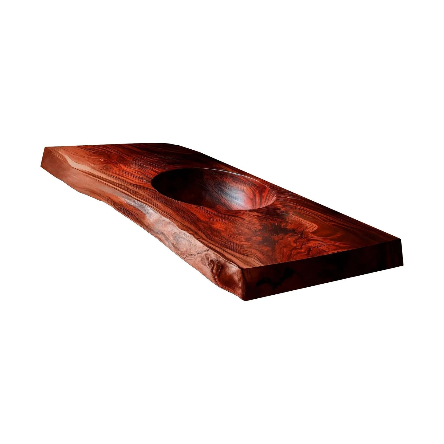 Sylvara Live Edge Solid Wood Floating Bathroom Vanity with Integrated Sink Kitchnce