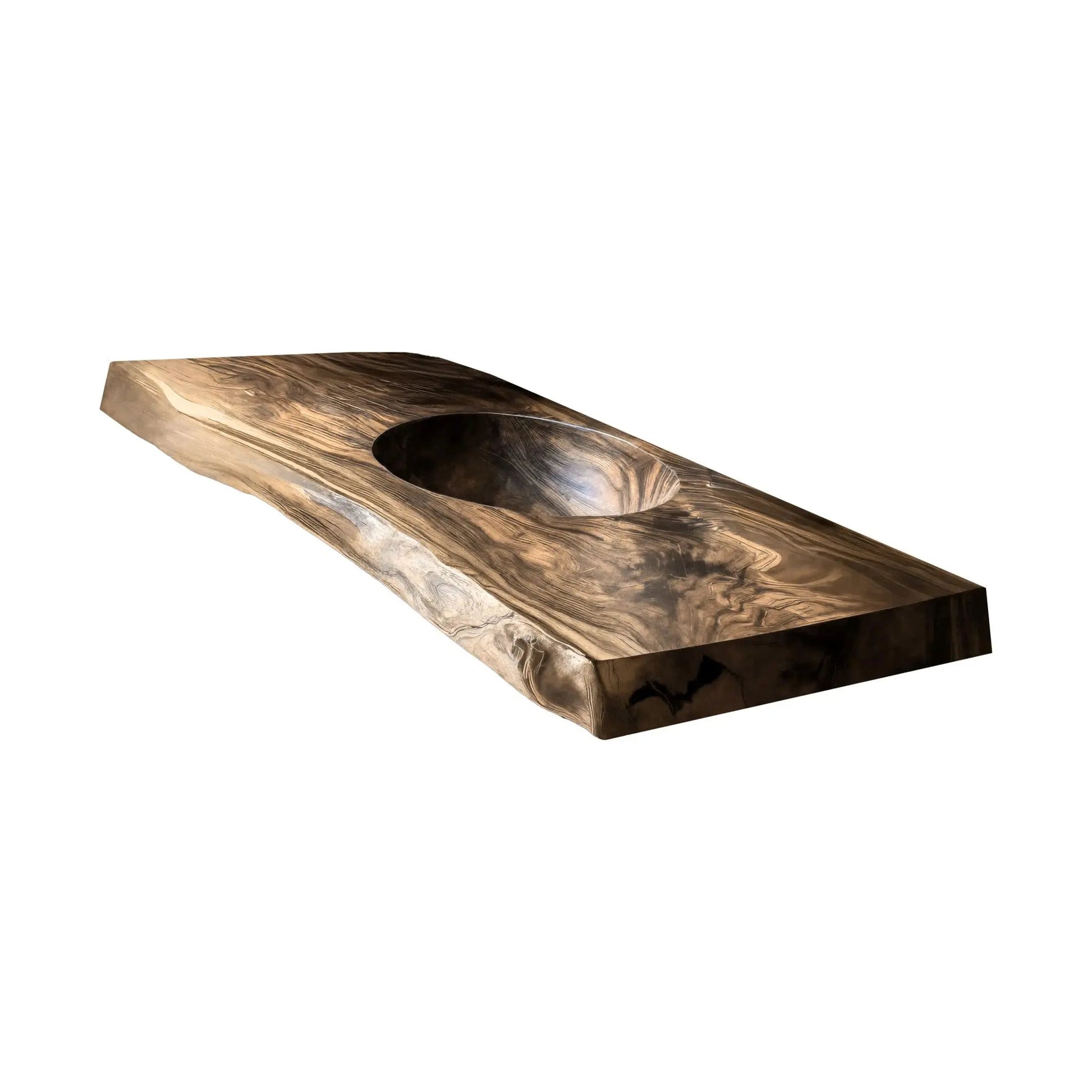 Sylvara Live Edge Solid Wood Floating Bathroom Vanity with Integrated Sink Kitchnce
