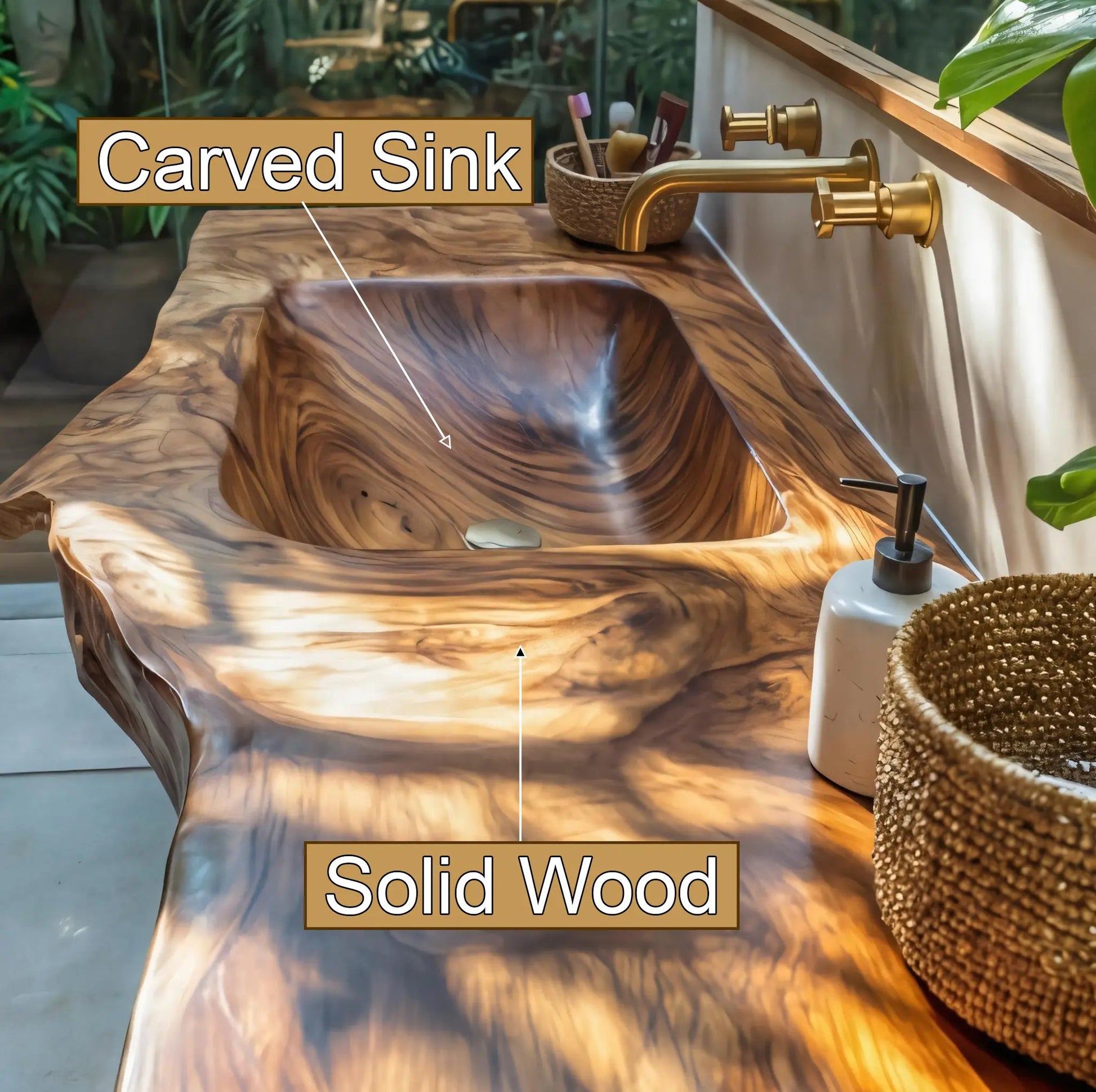 Sylvara Sculpted Solid Wood Floating Bathroom Vanity with Integrated Sink SPA267467 Kitchnce