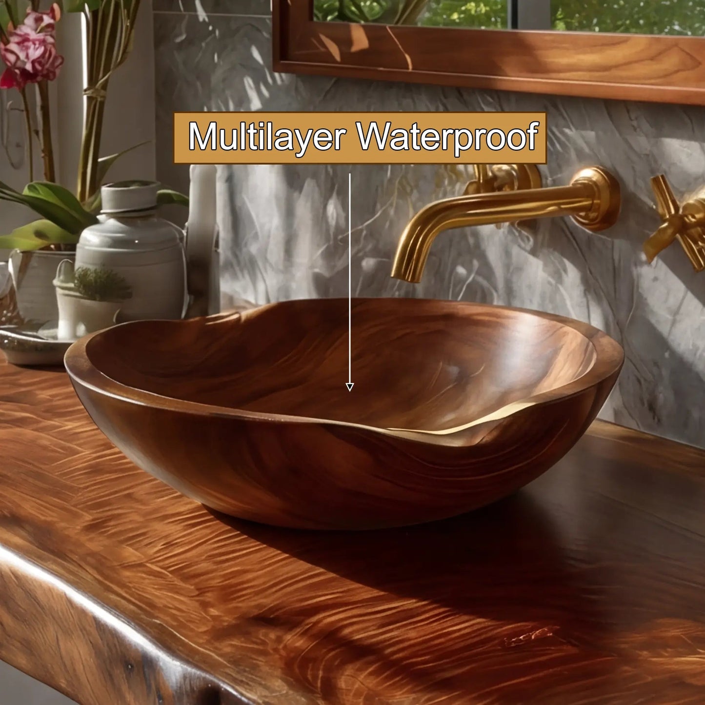 Sylvaris Live Edge Solid Wood Floating Bathroom Vanity SPA169453 Kitchnce