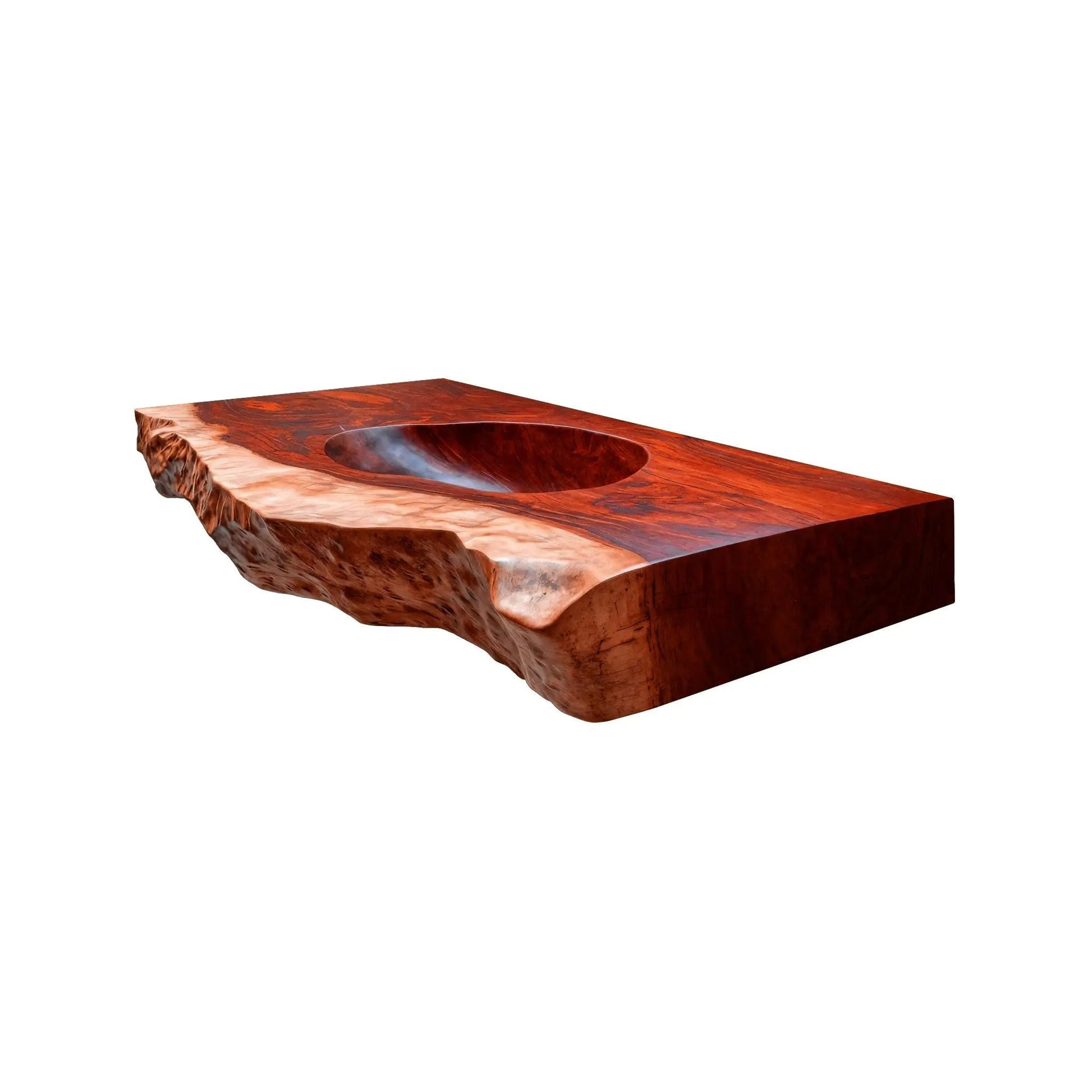 Sylvaris Live Edge Solid Wood Floating Bathroom Vanity with Integrated Sink Kitchnce