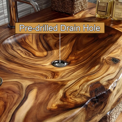 Talvera Live Edge Solid Wood Floating Bathroom Vanity with Integrated Sink SPA4834822 Kitchnce