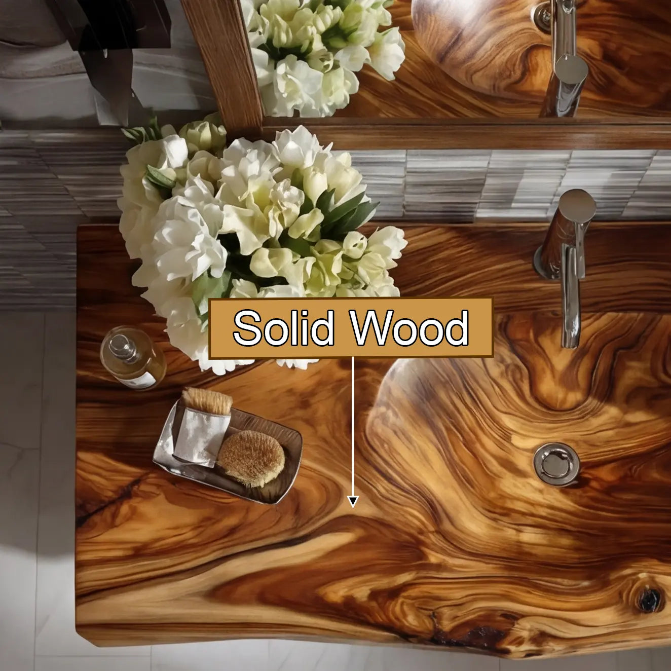 Talvera Live Edge Solid Wood Floating Bathroom Vanity with Integrated Sink SPA4834822 Kitchnce