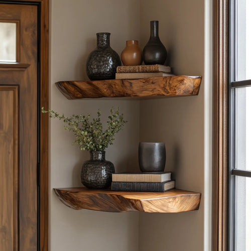Tavren Live Edge Solid Wood Floating Shelf SPA537547 Kitchnce