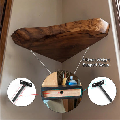 Tavren Live Edge Solid Wood Floating Shelf SPA537547 Kitchnce