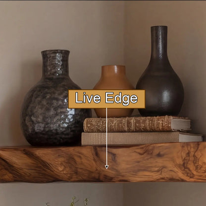 Tavren Live Edge Solid Wood Floating Shelf SPA537547 Kitchnce