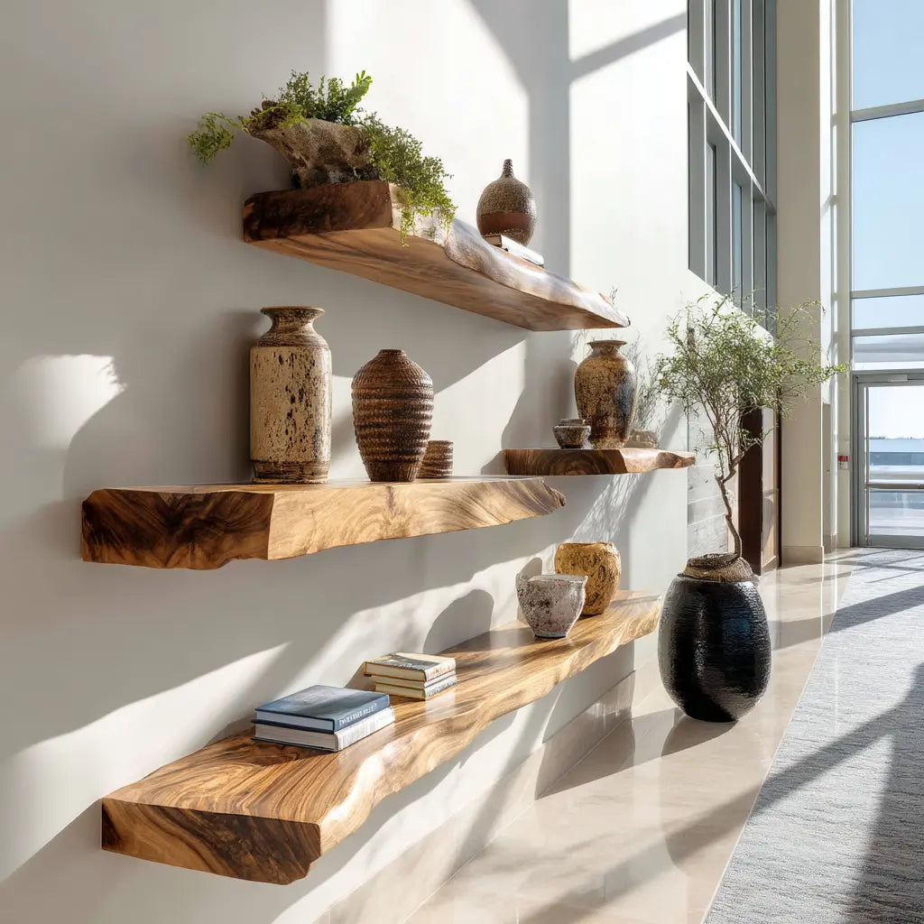 Thalorin Live Edge Solid Wood Floating Shelf SPA129458 Kitchnce