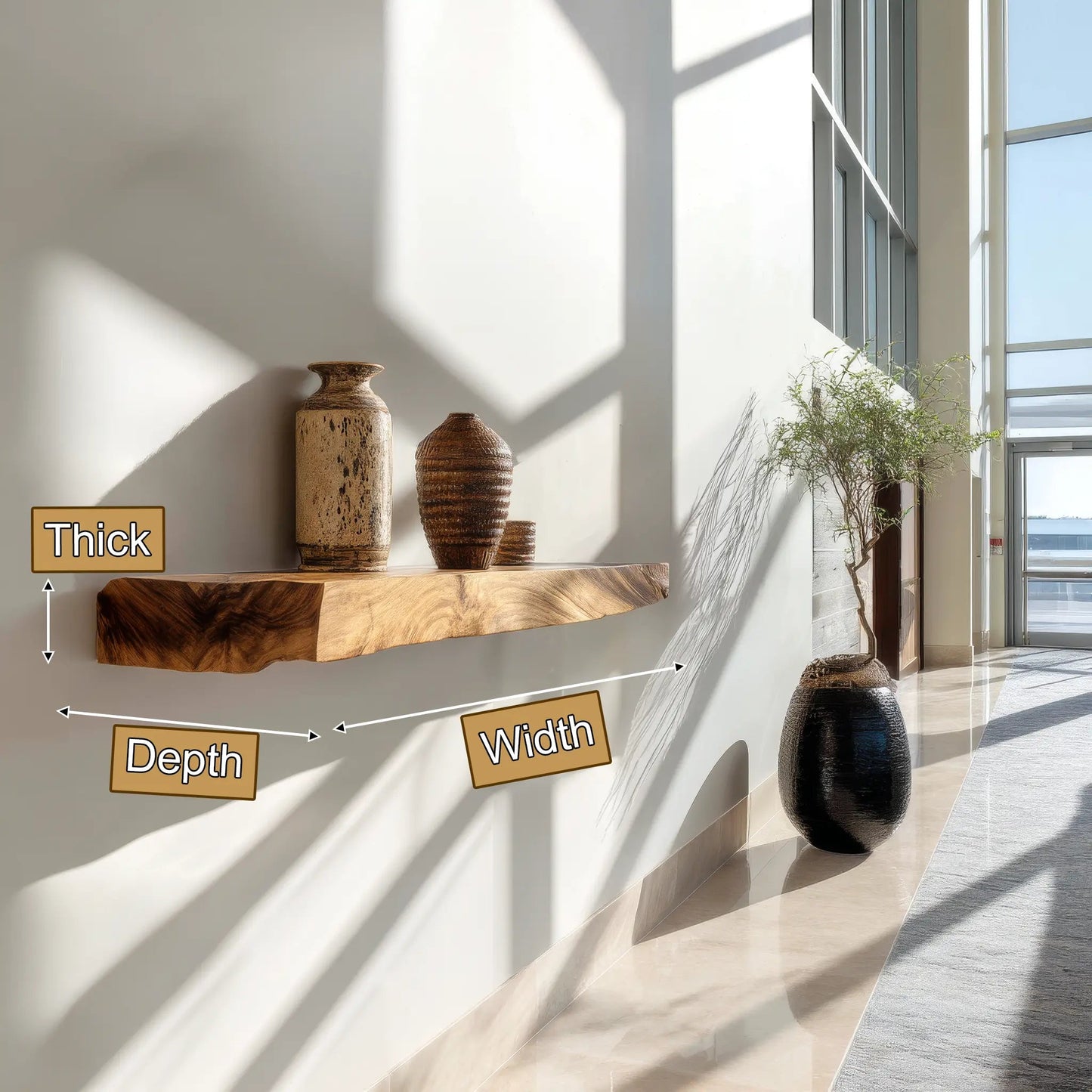 Thalorin Live Edge Solid Wood Floating Shelf SPA129458 Kitchnce