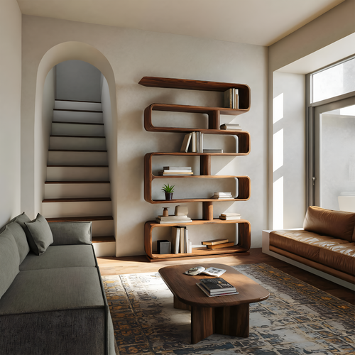 Modern Bookcase Freestanding Shelving Unit For Home Organization Kitchnce