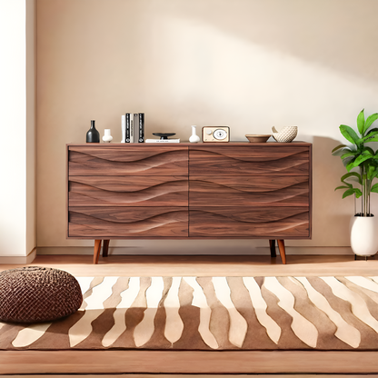 Modern Carved Wave Front Sideboard For Entryway Living Room Kitchnce