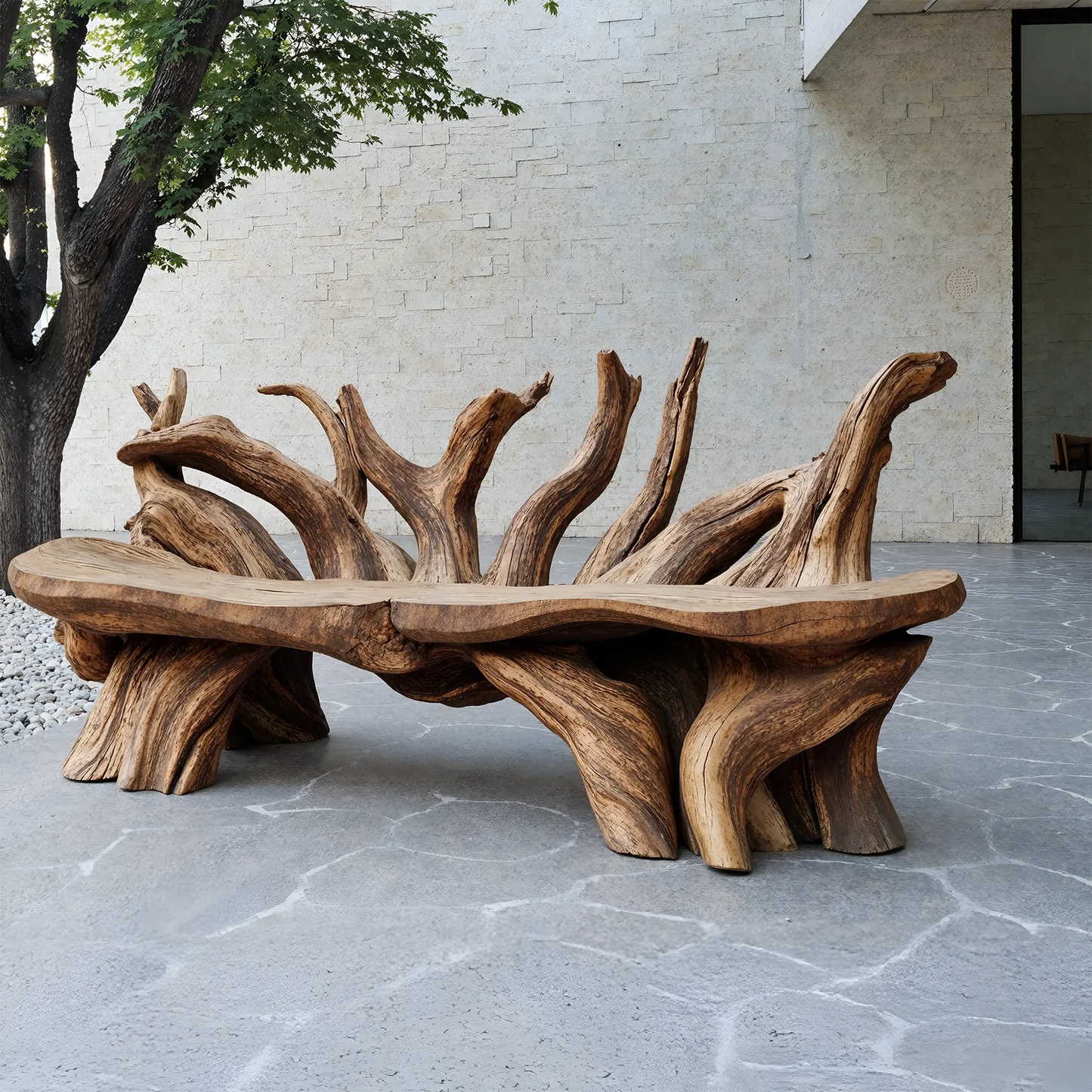 Mid Century Wooden Bench Outdoor Decor For Sleek Exteriors Kitchnce