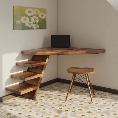 Minimalist Floating Corner Desk With Shelves For Small Home Office Workspace Kitchnce