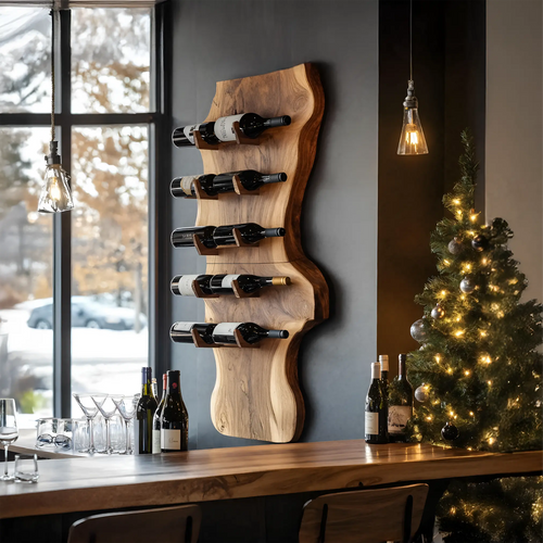 Modern Solid Wood Wine Rack For Living Room And Bar Display Kitchnce