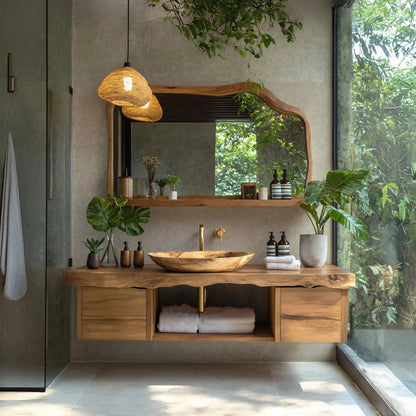 Natural Wood Floating Vanity For Bathroom Upgrade Kitchnce