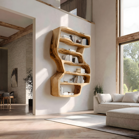 Organic Sculptural Wall Bookcase For Living Room Decor Kitchnce