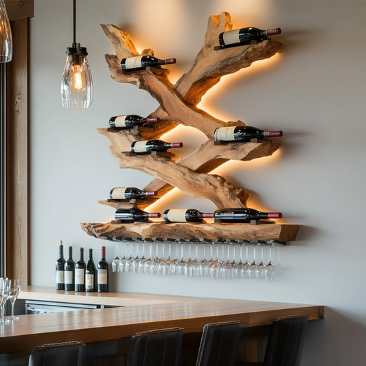 Mid Century Wine Rack For Living Room Bottle Display Kitchnce