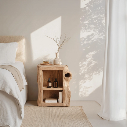 Handcrafted Live Edge Nightstand For Elegant Bedroom Kitchnce