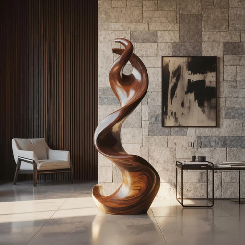Farmhouse Large Twisted Spiral Floor Art For Living Room Kitchnce