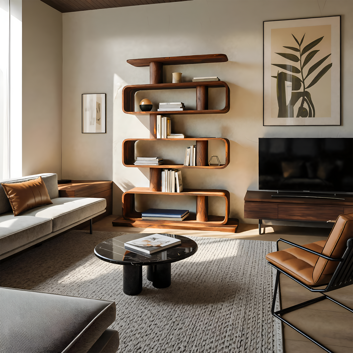 Minimalist Bookshelf With Shelves For Stylish Living Room Kitchnce