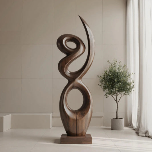 Handcrafted Wooden Abstract Sculpture For Living Room Kitchnce