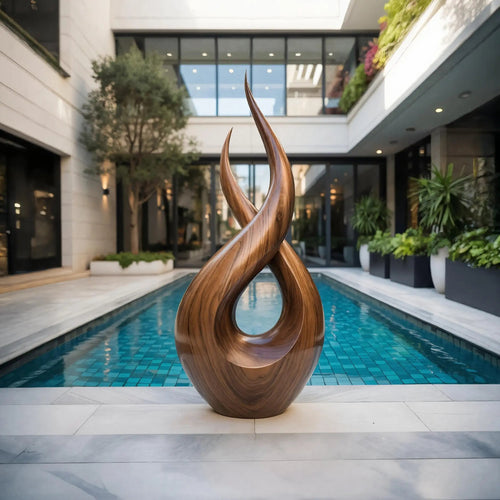 Modern Solid Wood Sculpture Entryway Design Accent Furniture Kitchnce