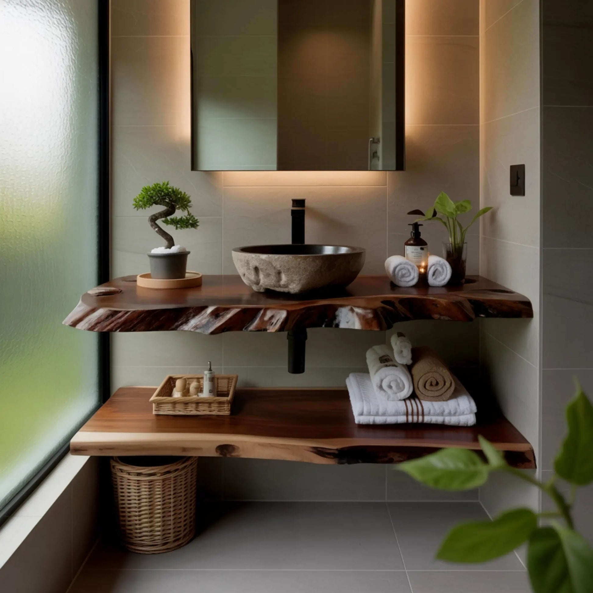 Tidewood Live Edge Floating Bathroom Vanity Kitchnce