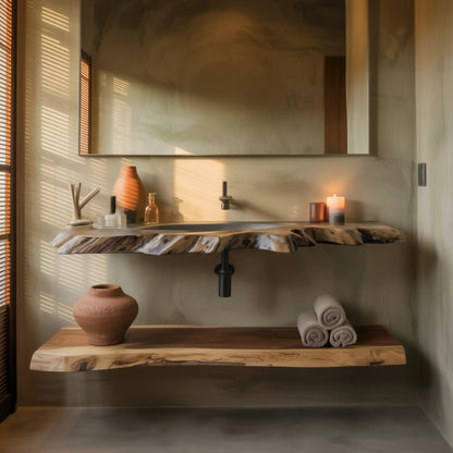 Tidewood Live Edge Floating Bathroom Vanity Kitchnce