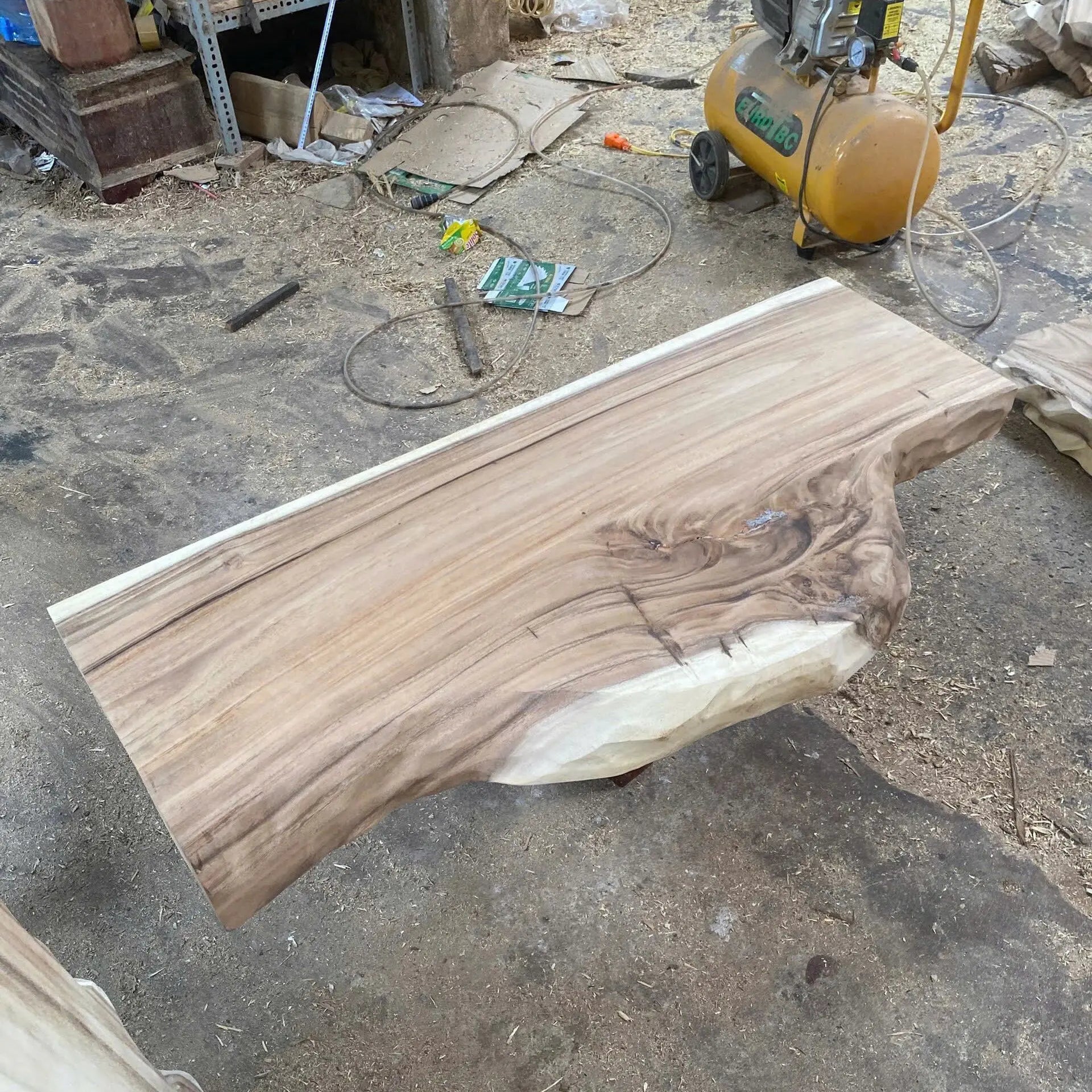 Rustic Live Edge Solid Wood Floating Bathroom Vanity Kitchnce