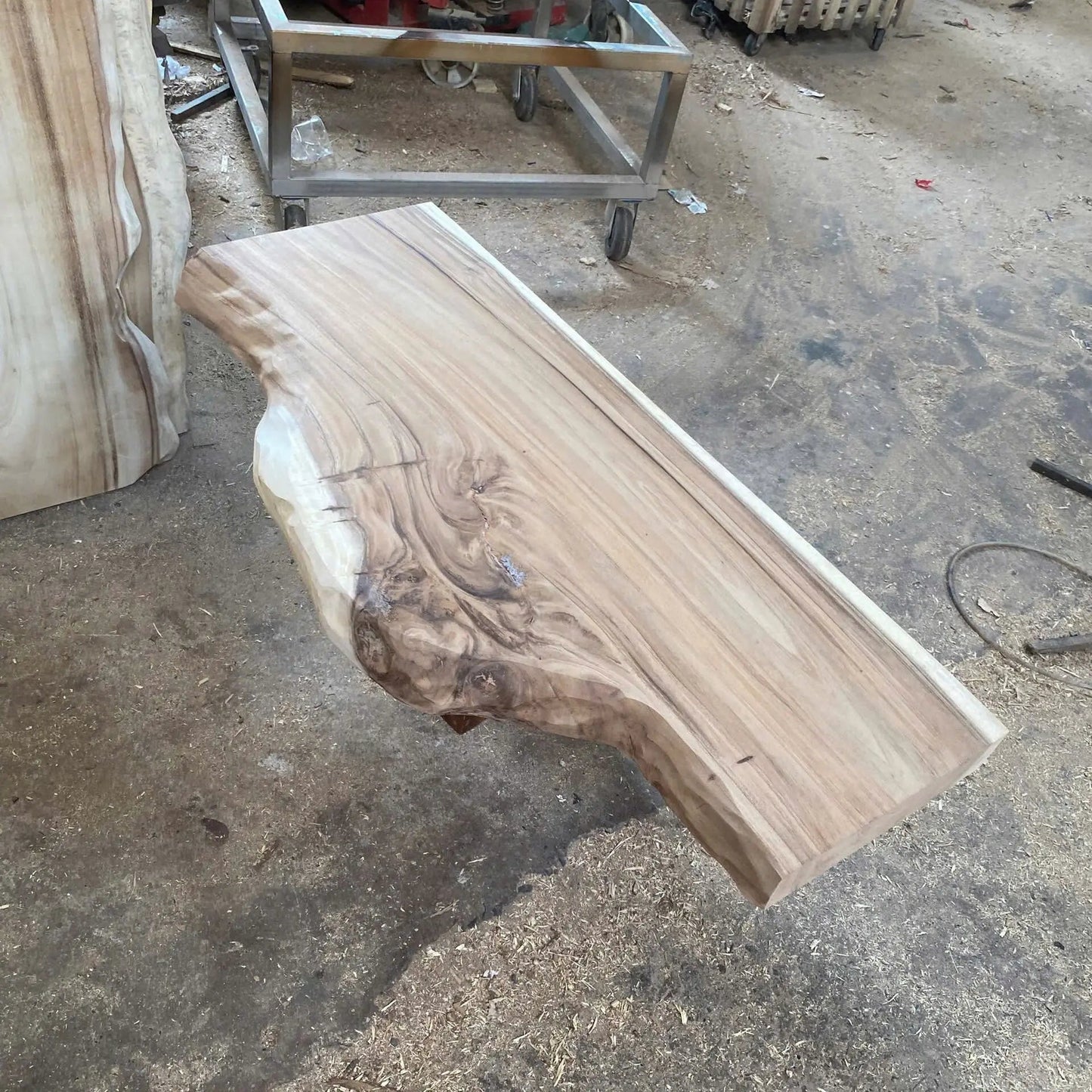 Rustic Live Edge Solid Wood Floating Bathroom Vanity Kitchnce