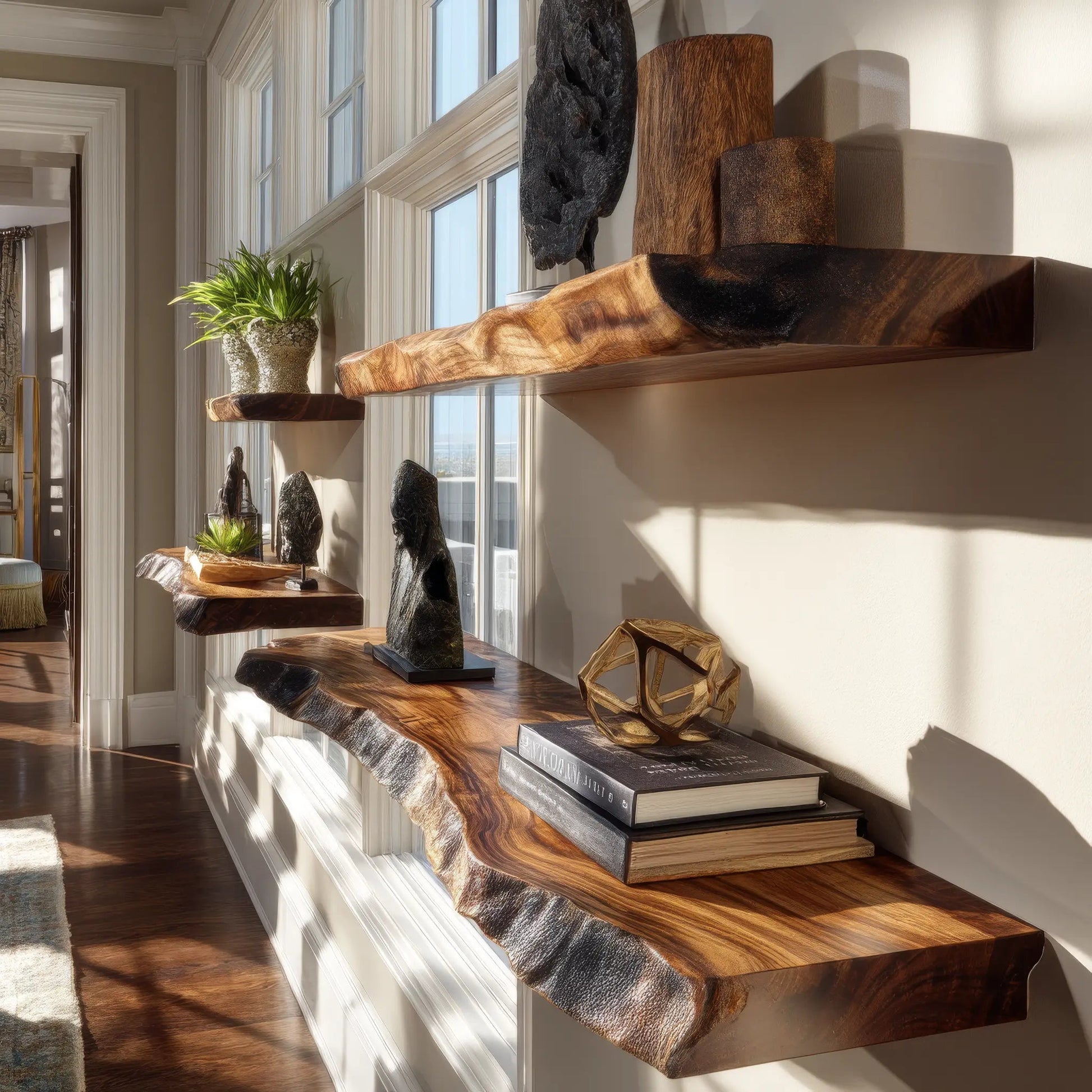 Torvane Live Edge Solid Wood Floating Shelf SPA354359 Kitchnce