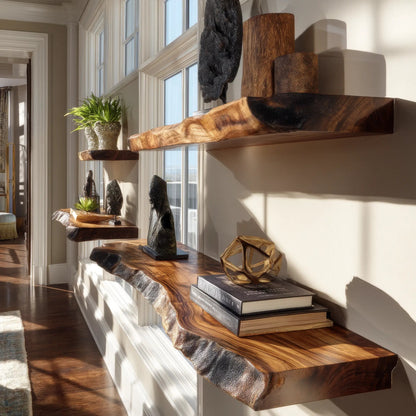 Torvane Live Edge Solid Wood Floating Shelf SPA354359 Kitchnce