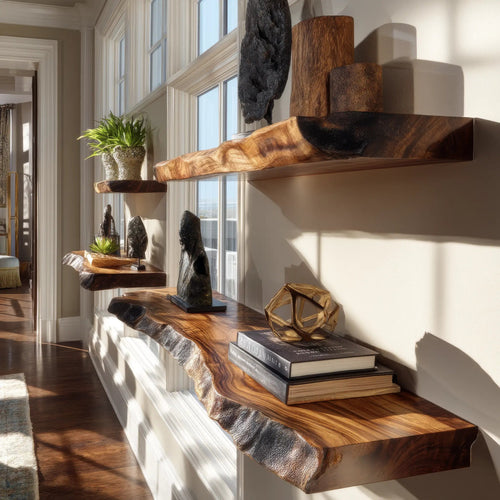 Torvane Live Edge Solid Wood Floating Shelf SPA354359 Kitchnce