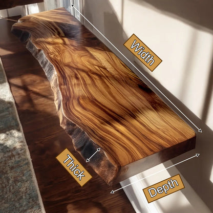 Torvane Live Edge Solid Wood Floating Shelf SPA354359 Kitchnce
