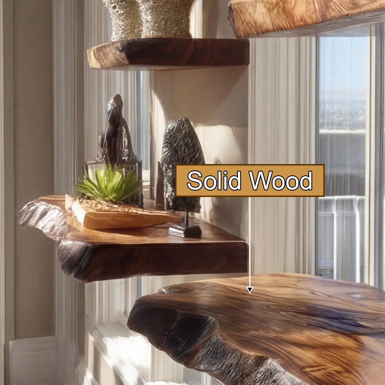Torvane Live Edge Solid Wood Floating Shelf SPA354359 Kitchnce