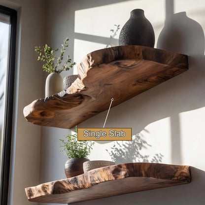 Torvello Live Edge Solid Wood Floating Shelf SPA965832 Kitchnce