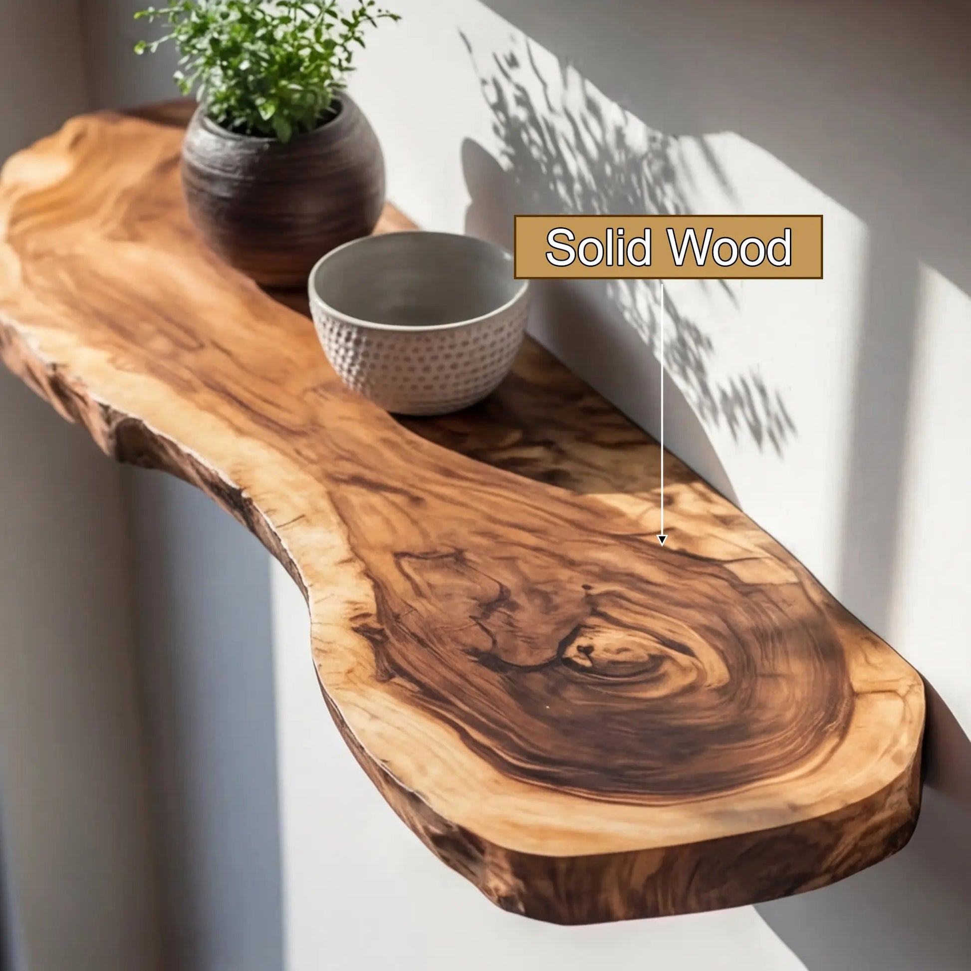 Torvello Live Edge Solid Wood Floating Shelf SPA965832 Kitchnce