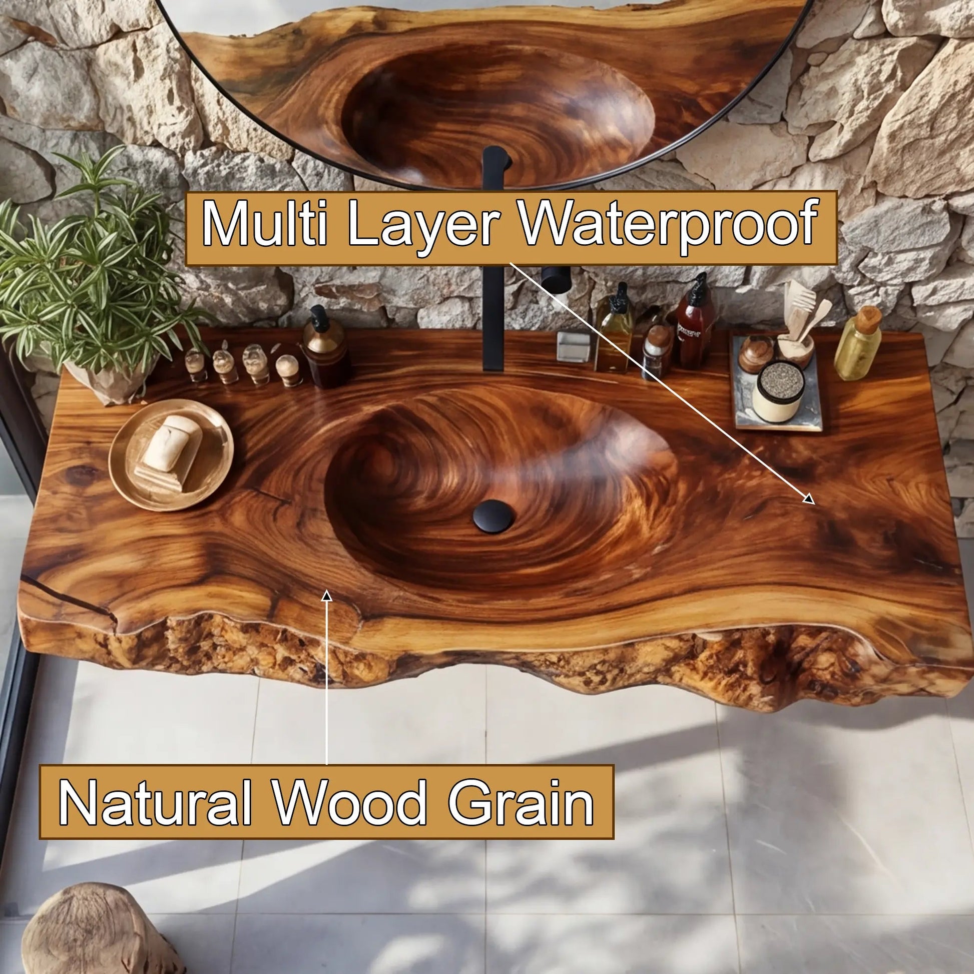 Torvyn Live Edge Solid Wood Floating Bathroom Vanity with Integrated Sink SPA365412 Kitchnce
