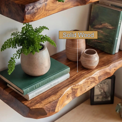 Torvyn Live Edge Solid Wood Floating Shelf SPA302306 Kitchnce