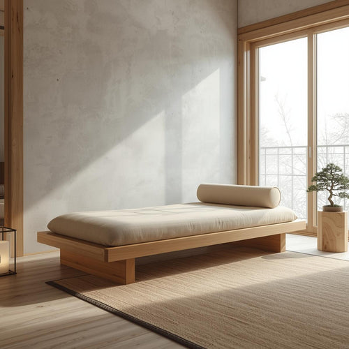 Handcrafted Solid Wood Plinth Daybed - Modern Architectural Platform Frame