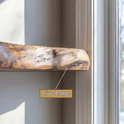 Valdren Live Edge Solid Wood Floating Shelf SPA963025 Kitchnce