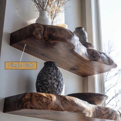 Valdren Live Edge Solid Wood Floating Shelf SPA963025 Kitchnce