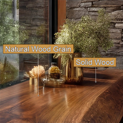 Valdren Sculpted Live Edge Solid Wood Floating Bathroom Vanity with Integrated Sink SPA354346 Kitchnce